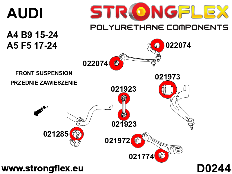Silentblock de brazo superior delantero Audi A4 B9 F5 FWD Quattro S4 RS4 A5 (022074B)