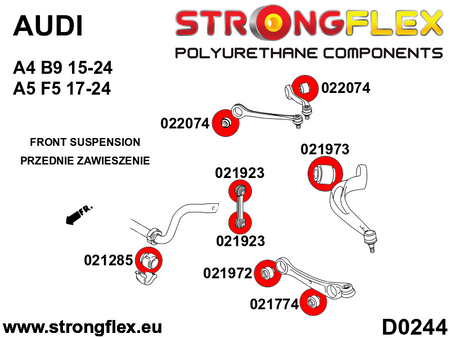 Silentblock de brazo superior delantero Audi A4 B9 F5 FWD Quattro S4 RS4 A5 (022074B)
