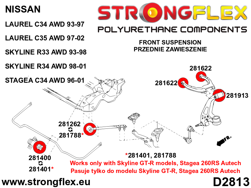 Kit completo de suspensión R33 R34 AWD Nissan Skyline R33 R34 C34 C35 AWD (286204B)