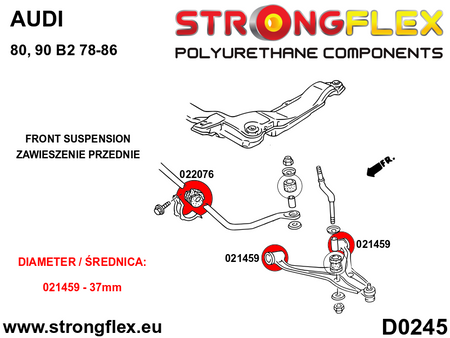 Kit de suspensión delantera SPORT Audi 80 B2 B3 B4 FWD Quattro 90 S2 RS2 (026283A)