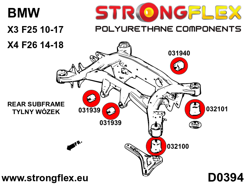 Silentblock delantero del soporte del diferencial trasero BMW E53 E60 E61 (031939B)