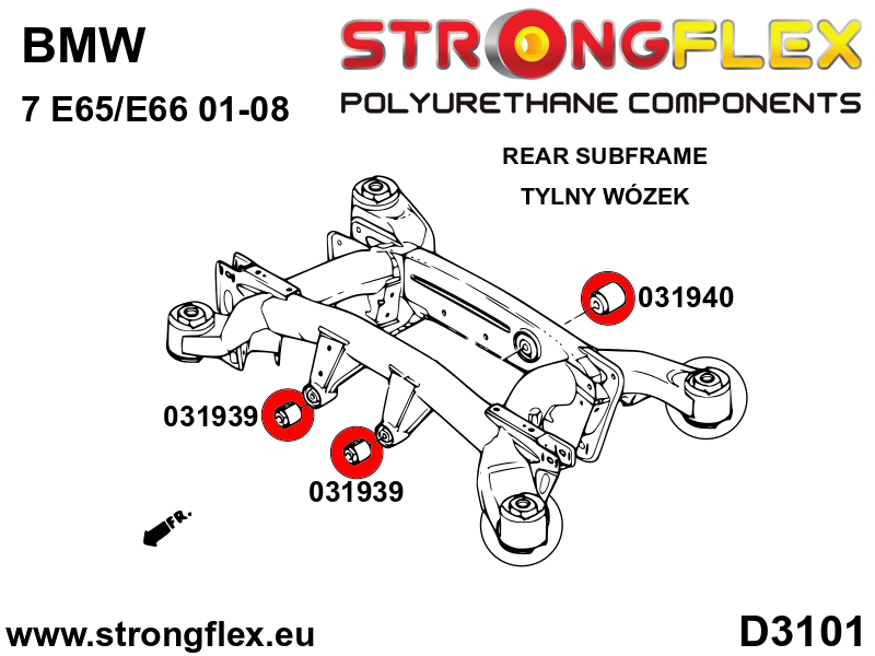 Silentblock delantero del soporte del diferencial trasero BMW E53 E60 E61 (031939B)