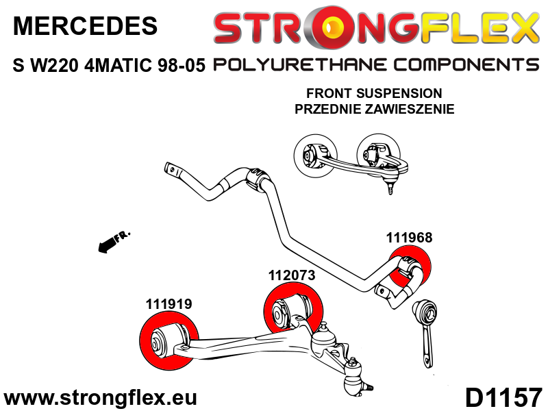 Silentblock de estabilizadora delantera SPORT Mercedes Clase E W211 C219 (111968A)