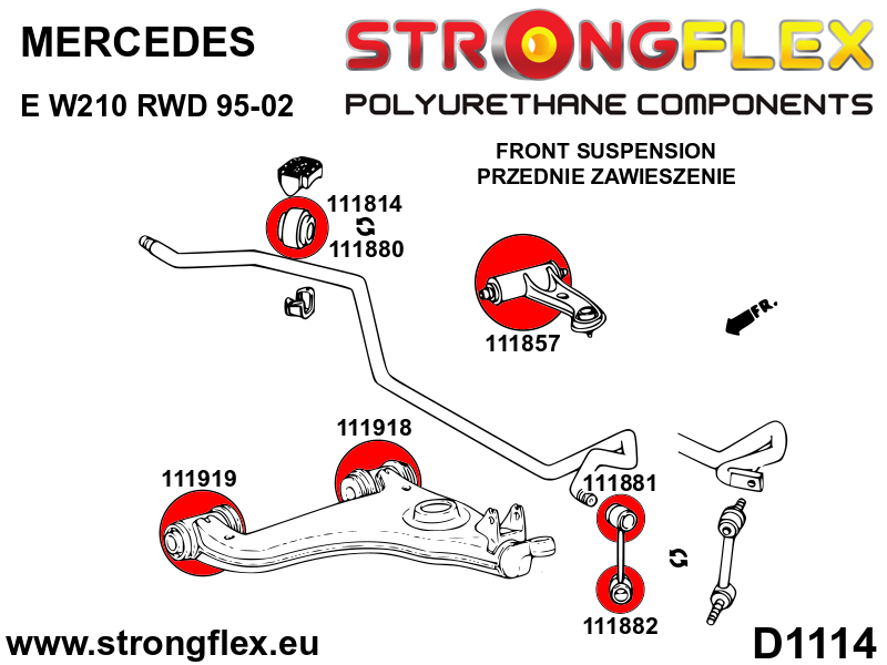 Kit completo de silentblocks de suspensión Mercedes Clase E W210 RWD (116243B)