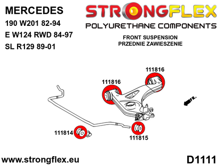 Kit de suspensión delantera SPORT Mercedes SL R129 W124 RWD W201 190 (116225A)