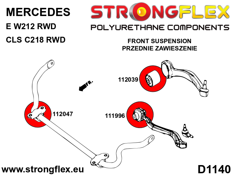 Silentblock del brazo inferior delantero SPORT Mercedes SLK R172 W204 W212 (111996A)