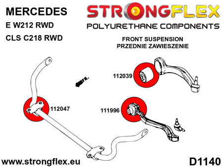Kit de suspensión delantera SPORT Mercedes Clase E W212 C218 RWD CLS (116274A)