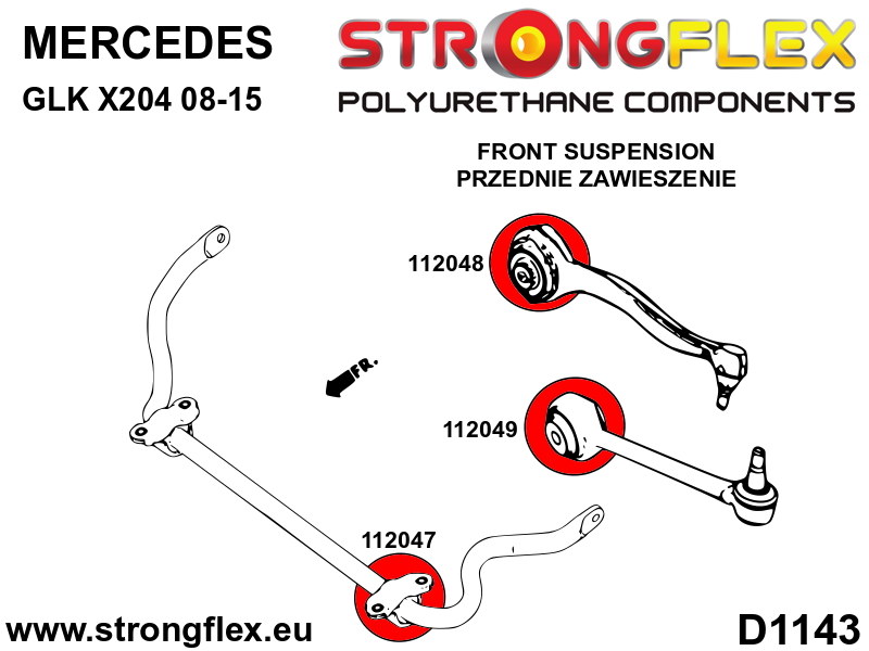 Kit completo de silentblocks de suspensión SPORT Mercedes GLK X204 (116277A)