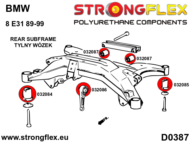 Rear subframe bush kit SPORT - BMW > Serie 8 > I  E31