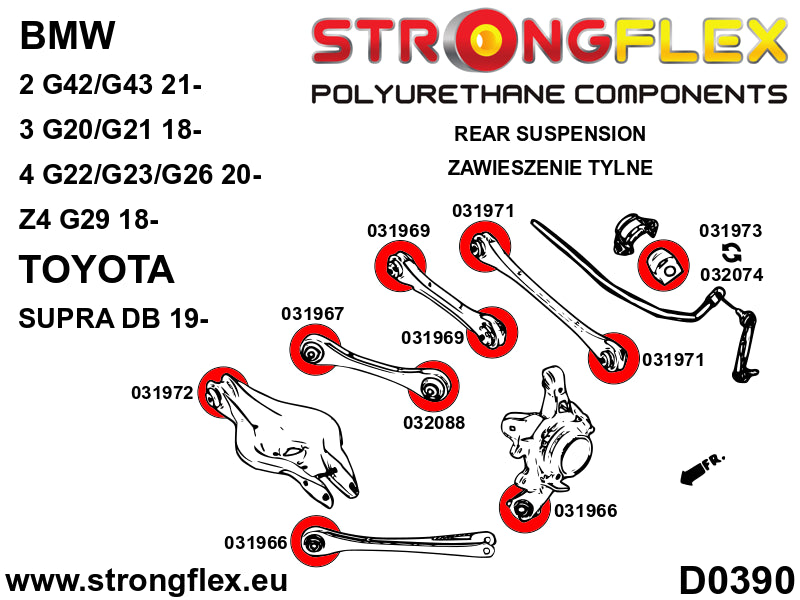 Rear hub – upper front bush SPORT - Toyota > Supra > V  DB|BMW > Z4 > III  G29|BMW > Serie 3 > VII  G20/G21/G80 > G20/G21 RWD|BMW > Serie 3 > VII  G20/G21/G80 > G20/G21 XDRIVE|BMW > Serie 4 > II  G22 / G23 / G26 / G82 / G83 > G22 / G23 / G26 XDRIVE|BMW >