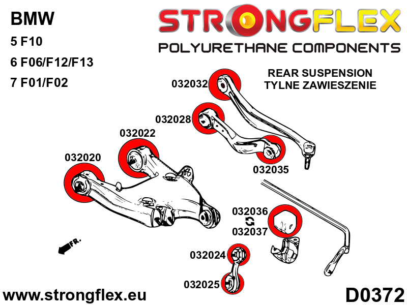 Silentblock exterior del brazo superior trasero SPORT BMW F06 F10 F11 F12 (032035A)