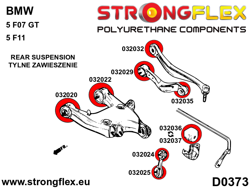 Silentblock exterior del brazo superior trasero SPORT BMW F06 F10 F11 F12 (032035A)