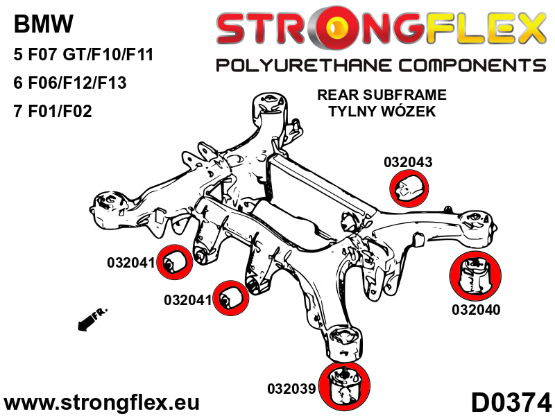 Rear subframe – rear bush SPORT - BMW > Serie 5 > VI  F10 / F11 / F07 > F10  Sedan RWD|BMW > Serie 5 > VI  F10 / F11 / F07 > F11  Touring RWD|BMW > Serie 5 > VI  F10 / F11 / F07 > F10  Sedan xDrive|BMW > Serie 5 > VI  F10 / F11 / F07 > F11  Touring xDrive