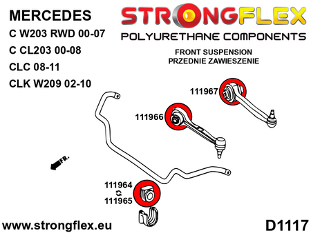 Kit de suspensión delantera SPORT Mercedes CLK W209 W203 CL203 RWD Clase C (116241A)
