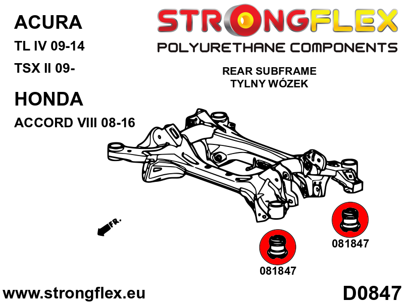 Kit de montaje del eje trasero SPORT Honda Accord UA8 UA9 CU2 TL TSX (086237A)