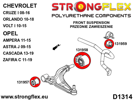 Silentblock de estabilizadora delantera SPORT Opel Astra G09 YS3G FWD AWD (131959A)