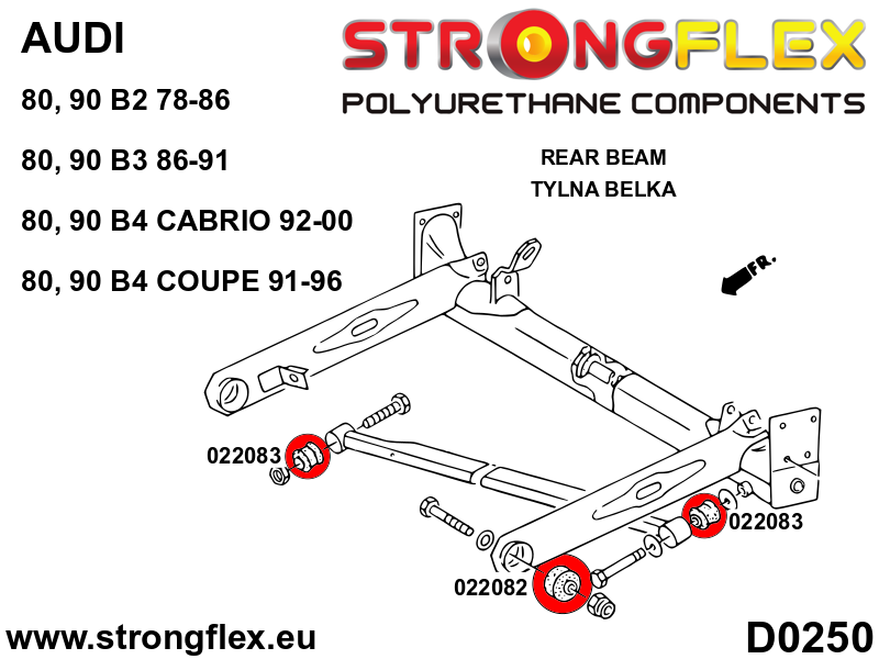 Silentblock de varilla Panhard Audi 80 B2 B3 B4 C4 C3 C2 FWD 90 S2 RS2 A6 (022083B)
