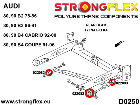 Silentblock de varilla Panhard Audi 80 B2 B3 B4 C4 C3 C2 FWD 90 S2 RS2 A6 (022083B)