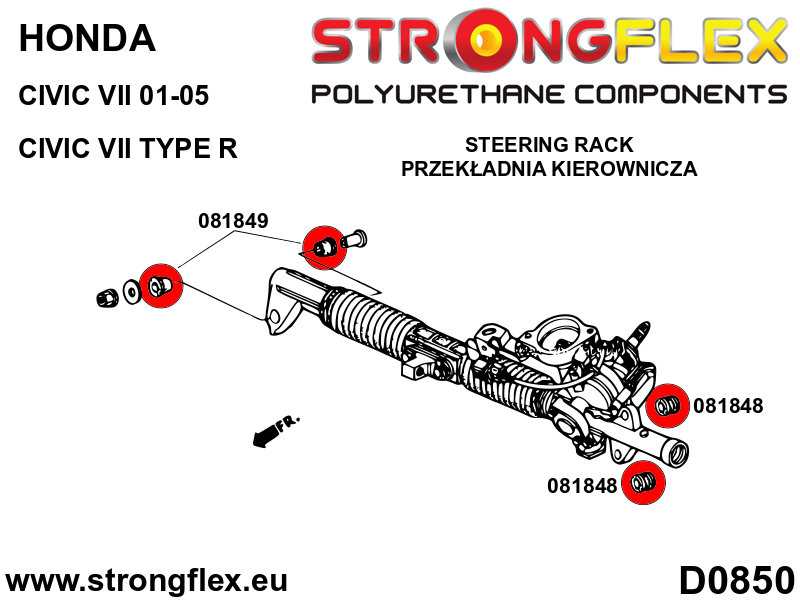 Silentblock de la cremallera de dirección SPORT Honda Civic EP3 (081849A)