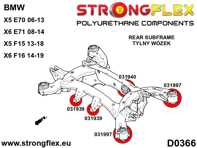 Rear subframe bush kit SPORT - BMW > X6 > I  E71/E72|BMW > X5 > II  E70|BMW > X5 > III  F15/F85|BMW > X6 > II  F16/F86