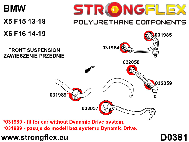 Front anti roll bar bush - BMW > X6 > I  E71/E72|BMW > X5 > II  E70|BMW > X5 > III  F15/F85|BMW > X6 > II  F16/F86