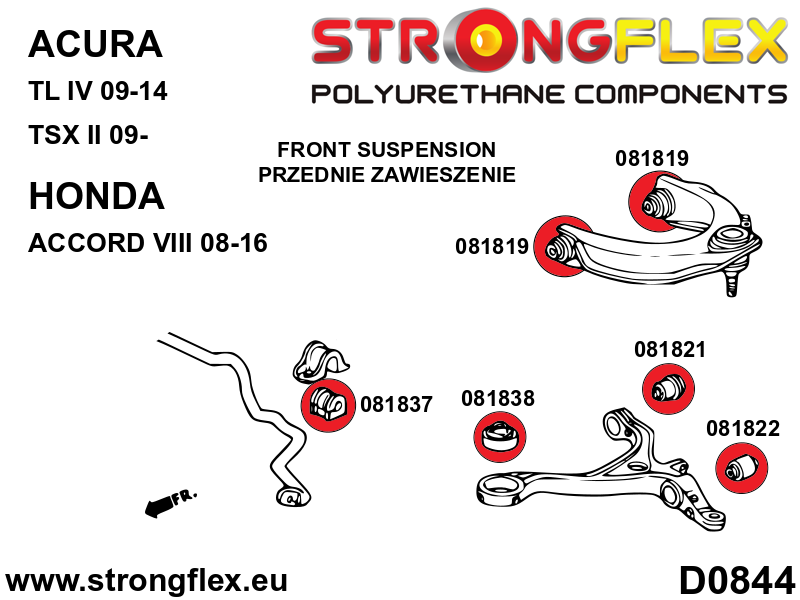 Kit de suspensión delantera SPORT Honda Accord UA8 UA9 CU2 TL TSX (086238A)