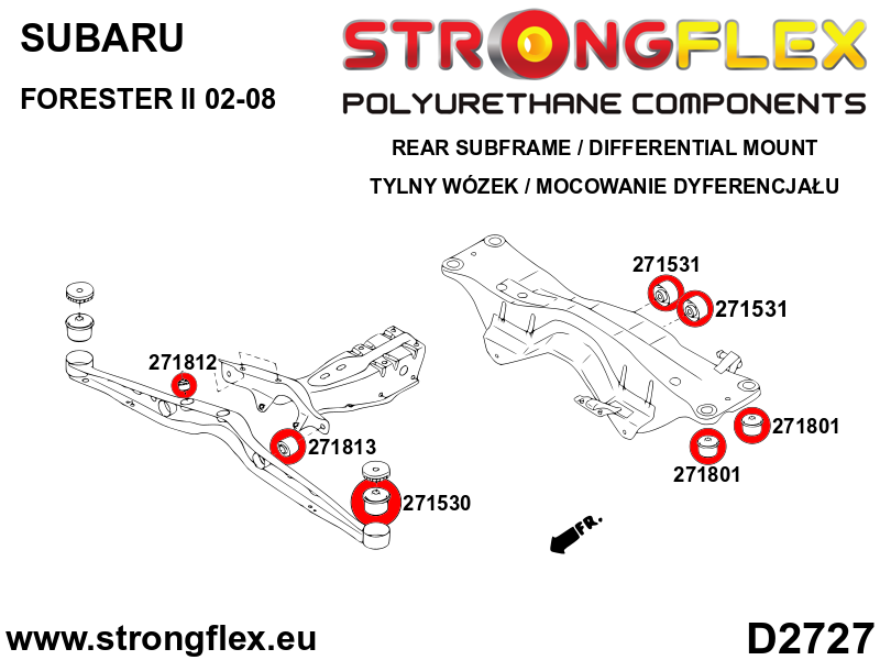 Silentblock de eje trasero Saab 9-2X Alcyone SVX Forester Impreza Legacy (271530B)