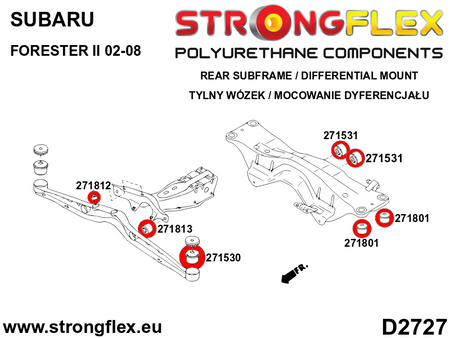 Silentblock de viga diferencial delantero SPORT Subaru Forester (271812A)