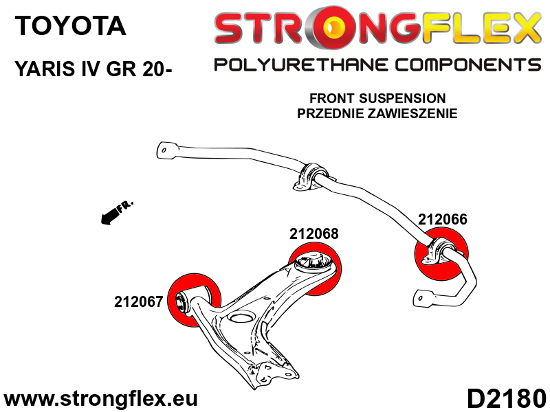 Kit completo de silentblocks de suspensión SPORT Toyota Yaris P21 PA1 PH1 (216296A)