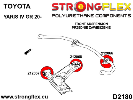 Kit completo de silentblocks de suspensión SPORT Toyota Yaris P21 PA1 PH1 (216296A)