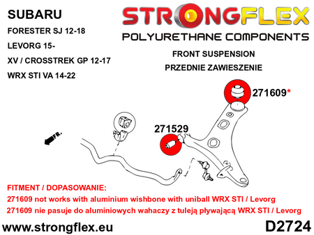 Silentblock trasero del brazo delantero Subaru Tribeca B9 WX Forester (271609B)