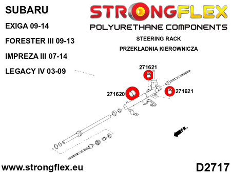 Silentblock de la cremallera de dirección Subaru Tribeca B9 WX Forester (271621B)