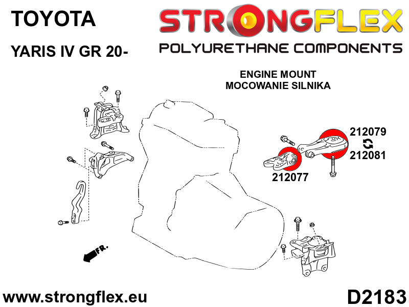 Inserto de soporte del motor SPORT Toyota Yaris P21 PA1 PH1 (212081A)