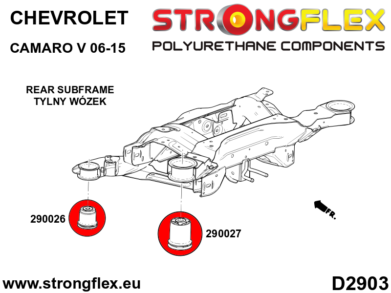 Silentblock delantero del subchasis trasero Chevrolet Camaro V (290027B)