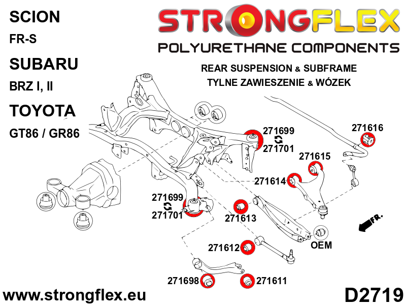 Silentblock delantero del brazo superior trasero SPORT Subaru Forester (271614A)