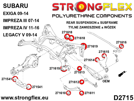 Kit completo de silentblocks de suspensión SPORT Subaru Legacy Outback (276240A)