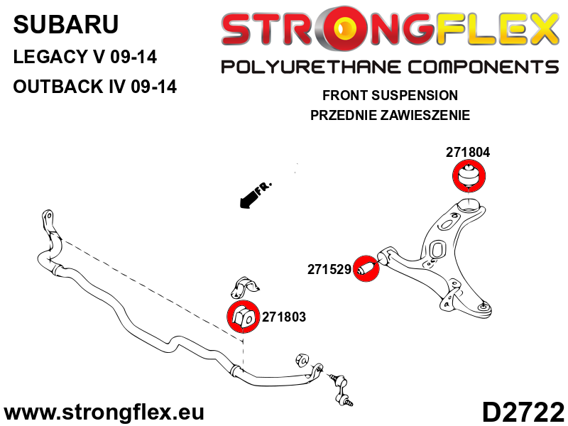Kit completo de silentblocks de suspensión SPORT Subaru Legacy Outback (276240A)