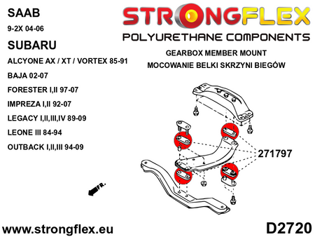 Soporte del travesaño de la caja de cambios Saab 9-2X Forester Impreza (271797B)