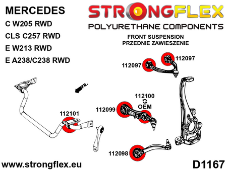 Silentblock de estabilizadora delantera SPORT Mercedes GLC X253 W205 C238 (112101A)
