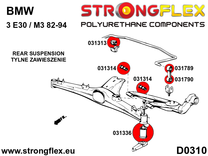 Rear suspension bush kit SPORT - BMW > Seria 3 > II  E30