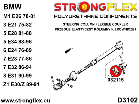 Acoplamiento flexible de la columna de dirección SPORT BMW Serie 3 E21 E28 (032115A)