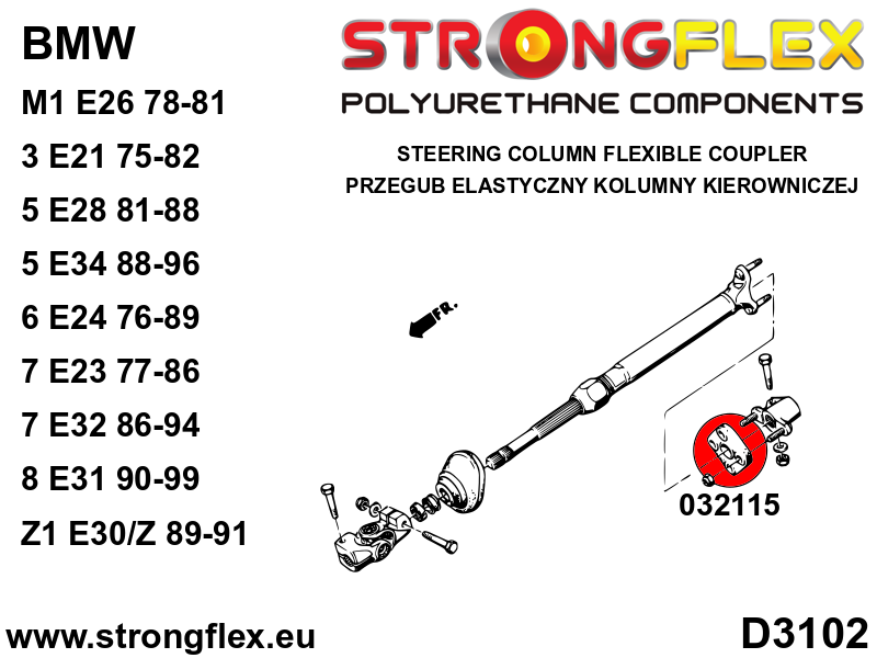 Acoplamiento flexible de la columna de dirección SPORT BMW Serie 3 E21 E28 (032115A)