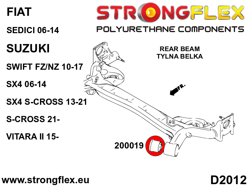 Kit de suspensión delantera y eje trasero SPORT Fiat Sedici FWD AWD SX4 (206171A)