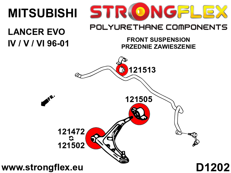 Kit de suspensión delantera SPORT Mitsubishi Lancer Evolution (126139A)