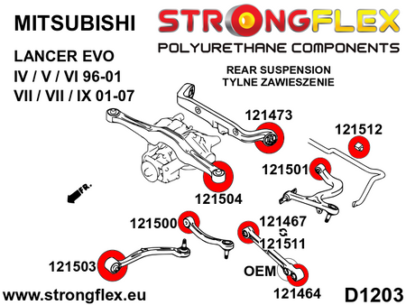 Silentblock trasero del brazo superior trasero SPORT Mitsubishi (121501A)
