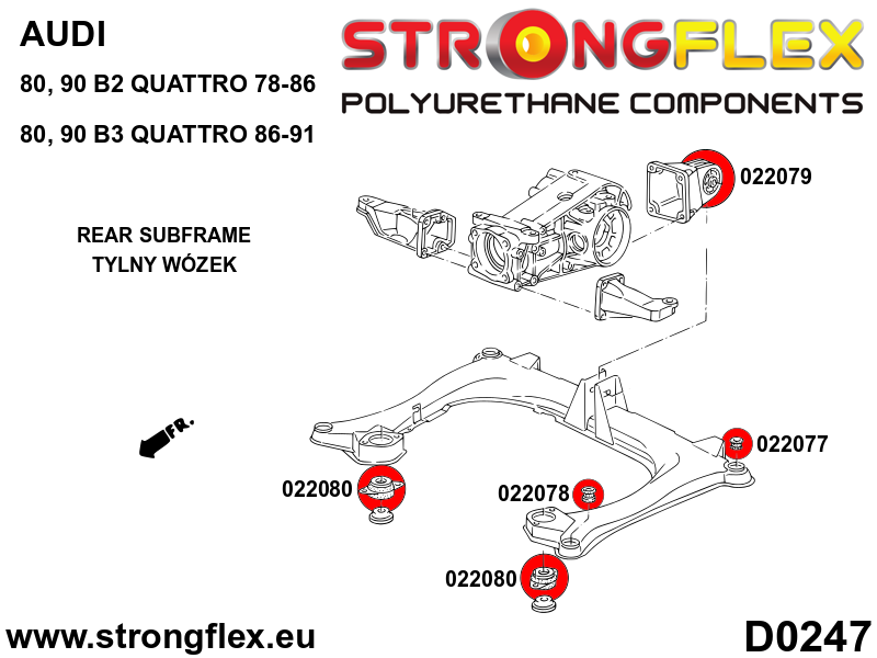 Manguito del diferencial trasero trasero SPORT Audi 80 B2 B3 Quattro 90 S2 (022079A)