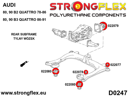 Manguito del diferencial trasero trasero Audi 80 B2 B3 Quattro 90 S2 RS2 (022079B)