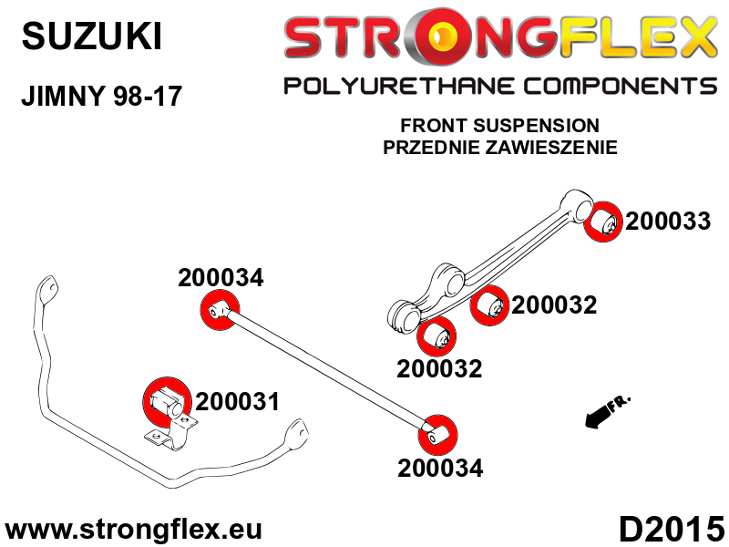 Silentblock de estabilizadora delantera SPORT Suzuki Samurai SJ410 SJ413 (200031A)