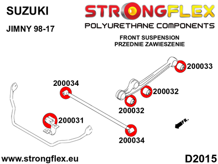 Silentblock de estabilizadora delantera Suzuki Samurai SJ410 SJ413 Jimny (200031B)