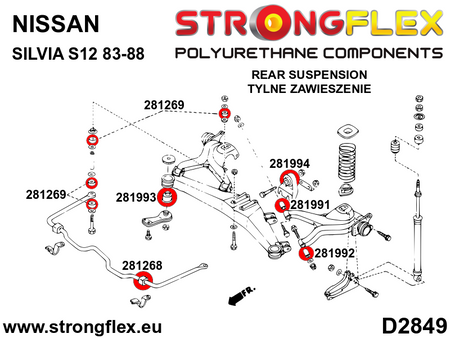 Silentblock de diferencial trasero SPORT Nissan S-chassis (180SX S12 200SX (281994A)